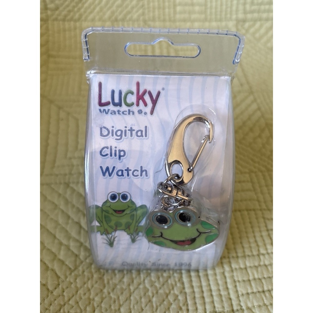 Lucky Watch Digital Clip Watch Frog Keychain Clip-On Watch New Sealed